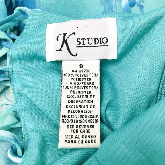 Vtg K Studio Halter Dress Sz 8 Lace Up Back Crinoline Slip Fairytale Whimsy - Picture 15 of 16